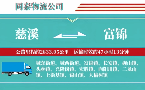慈溪到富锦物流公司