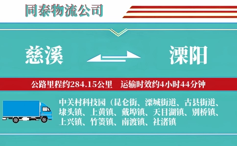 慈溪到溧阳物流公司