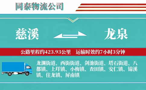 慈溪到龙泉物流公司