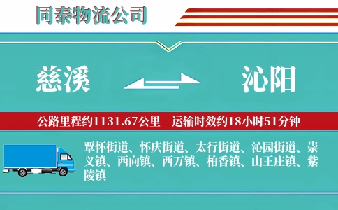 慈溪到沁阳物流公司