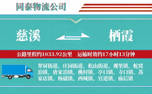 慈溪到栖霞物流公司