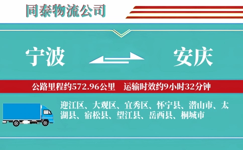 宁波到安庆专线