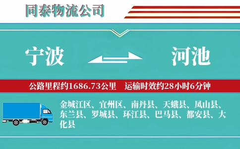 宁波到河池专线