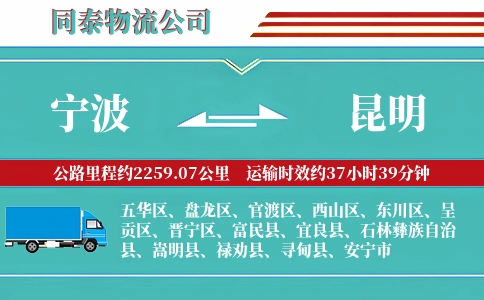 宁波到昆明专线