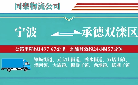 宁波到承德双滦区物流公司