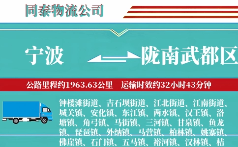 宁波到陇南武都区物流公司