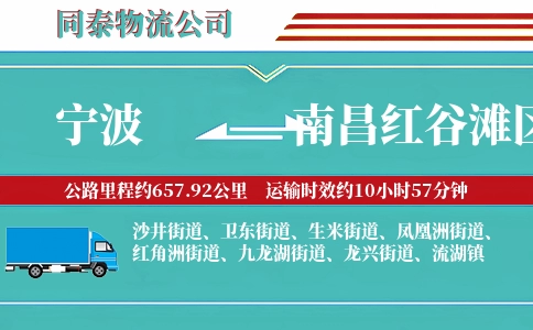 宁波到南昌红谷滩区物流公司