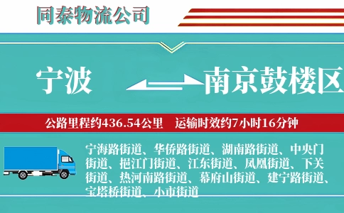 宁波到南京鼓楼区物流公司