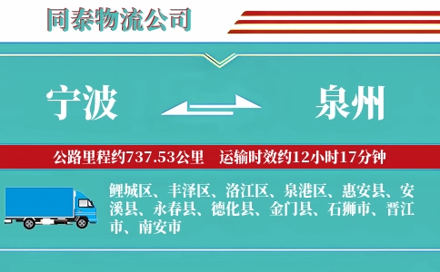 宁波到泉州物流公司