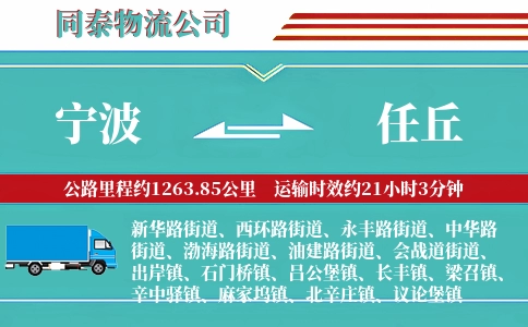 宁波到任丘物流公司