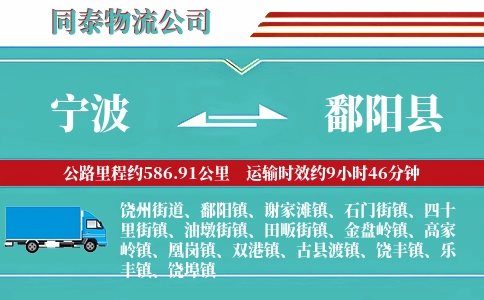 宁波到鄱阳县物流公司
