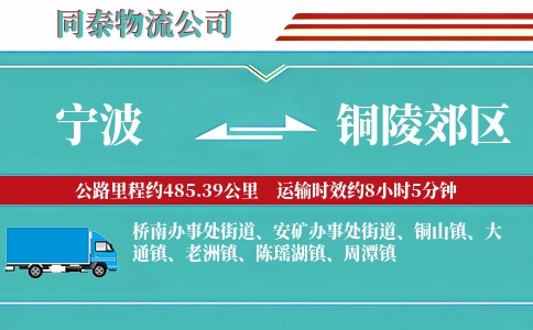 宁波到铜陵郊区物流公司