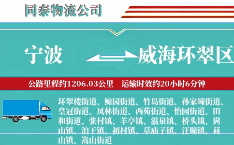 宁波到威海环翠区物流公司