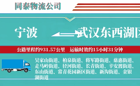 宁波到武汉东西湖区物流公司