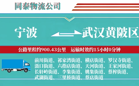 宁波到武汉黄陂区物流公司