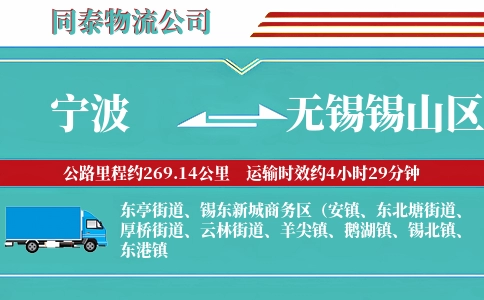 宁波到无锡锡山区物流公司