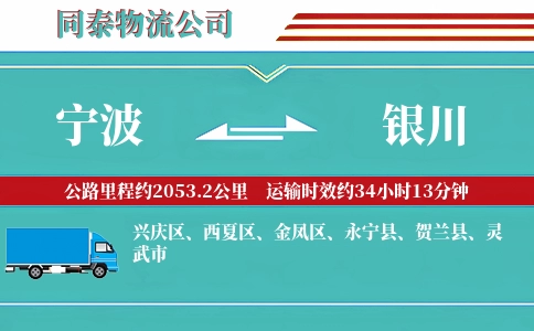 宁波到银川物流公司