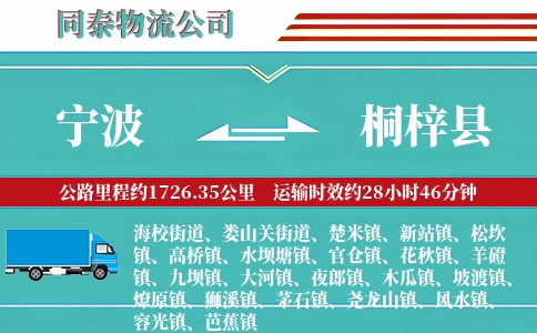 宁波到桐梓县物流公司