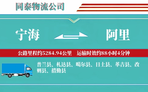 宁海到阿里物流公司