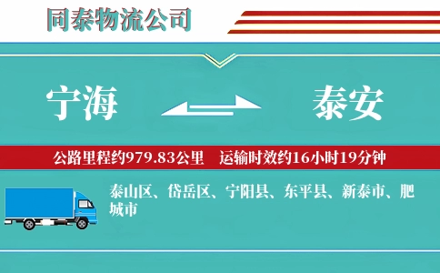 宁海到泰安物流公司