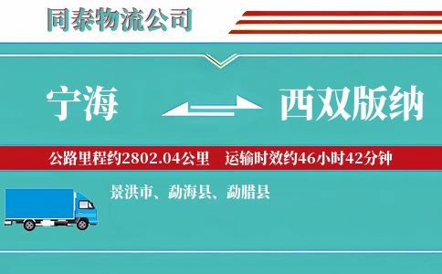 宁海到西双版纳物流公司