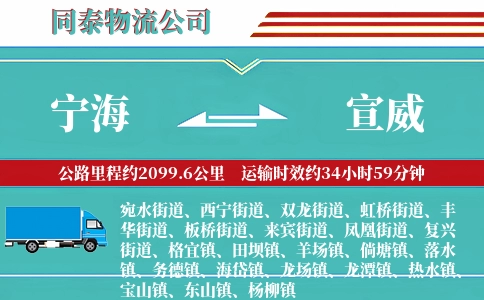 宁海到宣威物流公司