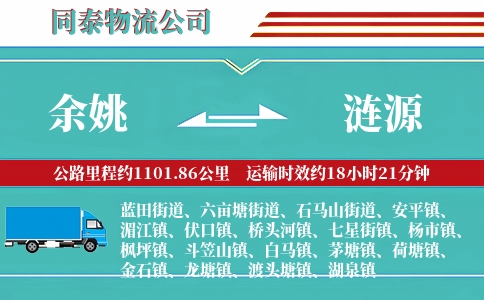 余姚到涟源物流公司