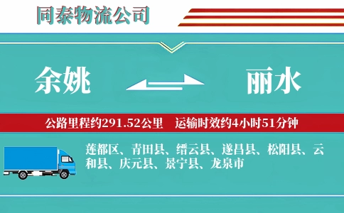 余姚到丽水物流公司