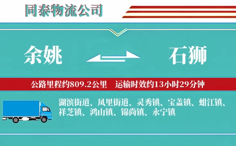 余姚到石狮物流公司