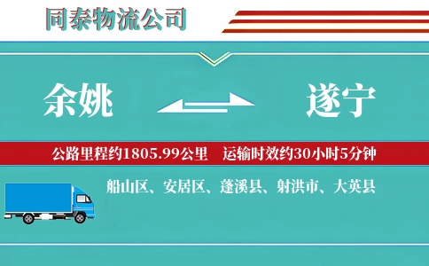 余姚到遂宁物流公司